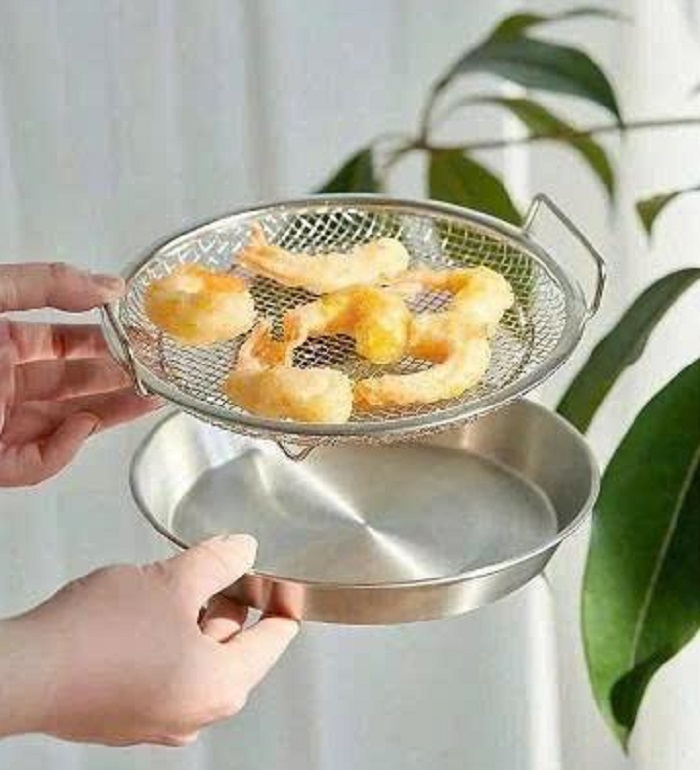 [KoSuyTu] Khay Tròn Inox 304 Kèm Ray Lưới Lọc Ráo Dầu Chiên Thức Ăn Đa Năng Tiện Dụng 19cm - Chất Liệu Cao Cấp Bền Đẹp An Toàn Dễ Vệ Sinh