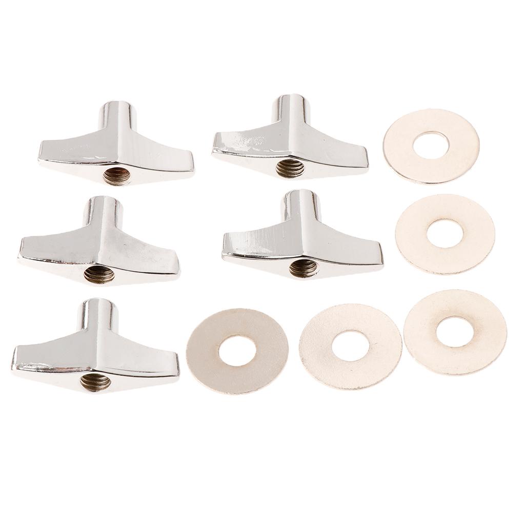 5 Pieces Quick Release Cymbal Stand Wing Nut with Gasket for Drum Parts