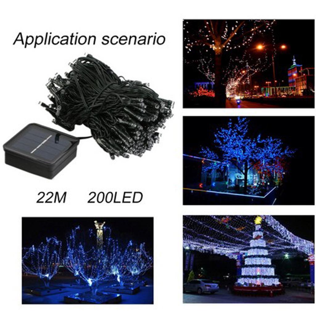 Outdoor Solar Powered 200 LED String Lights Waterproof Lamp