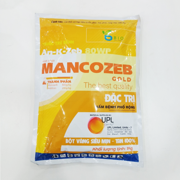 Thuốc trừ bệnh MANCOZEB vàng, An-K-Zeb đặc trị nấm bệnh phổ rộng. KLT: 1KG