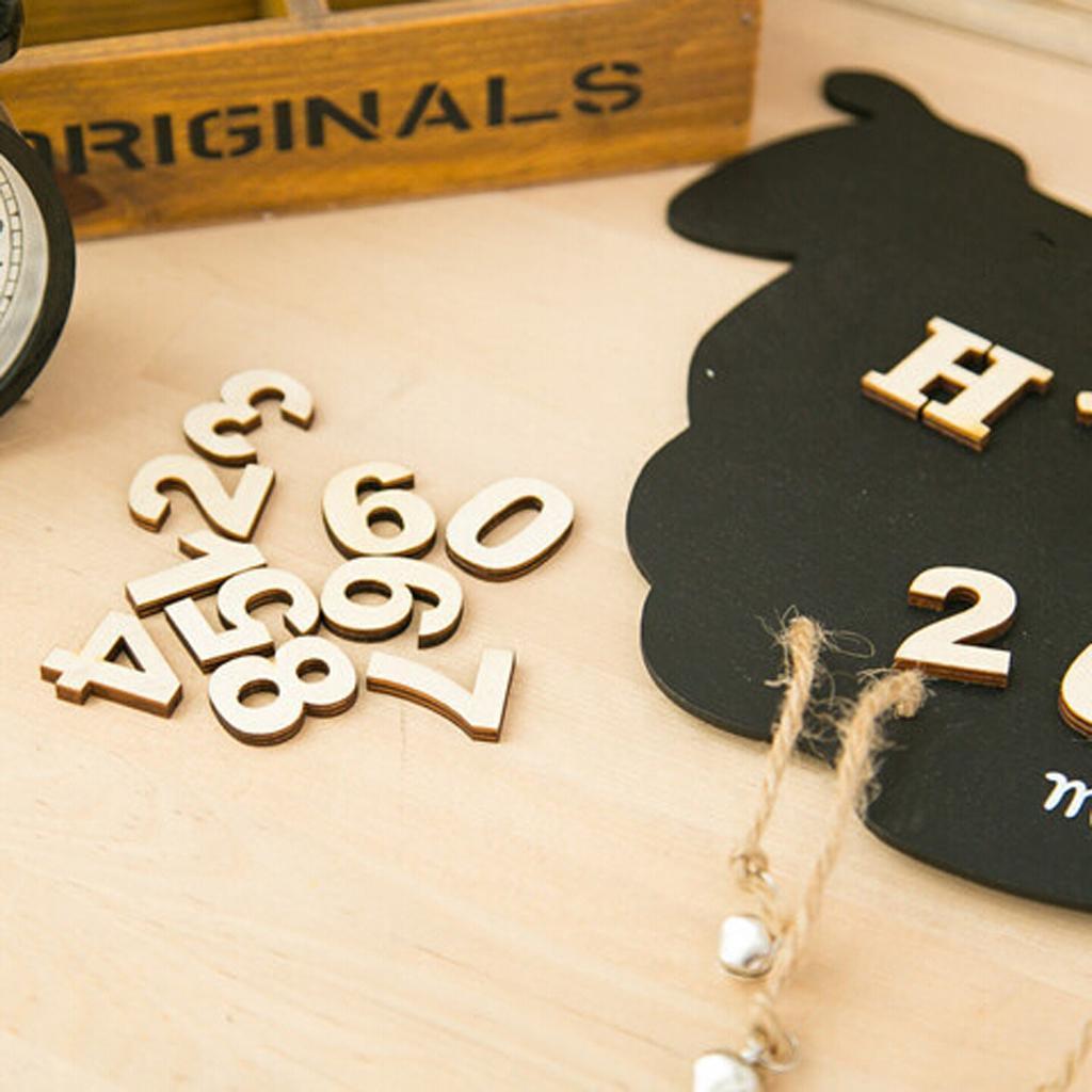 Pack Of 41 Mixed Wooden Number Alphabet Sign Pattern For Personalized Wedding