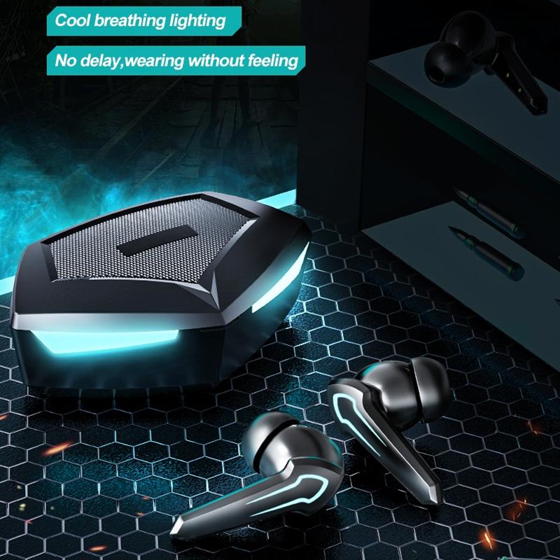 TWS Bluetooth Stereo Không Dây 5.0 Tai Nghe Bluetooth Điều Khiển Cảm Ứng Loại Bỏ Tiếng Ồn Tai Nghe Chơi Game