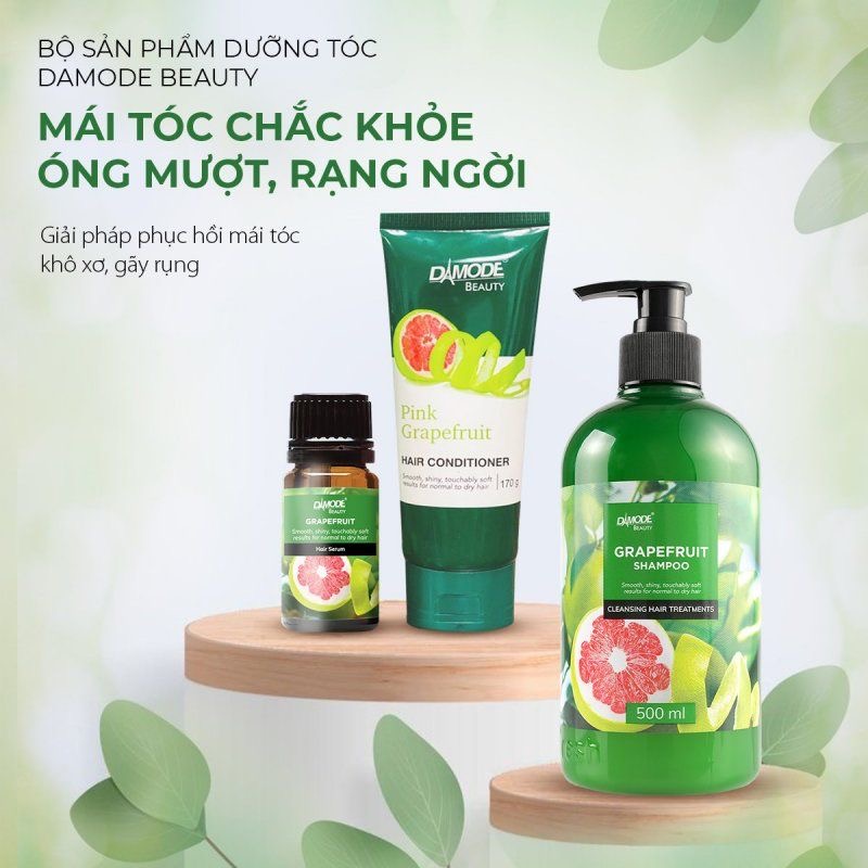 Combo dầu gội dầu xã tinh dầu tóc cao cấp độc quyền DAMODE 500ml 170ml 30ml
