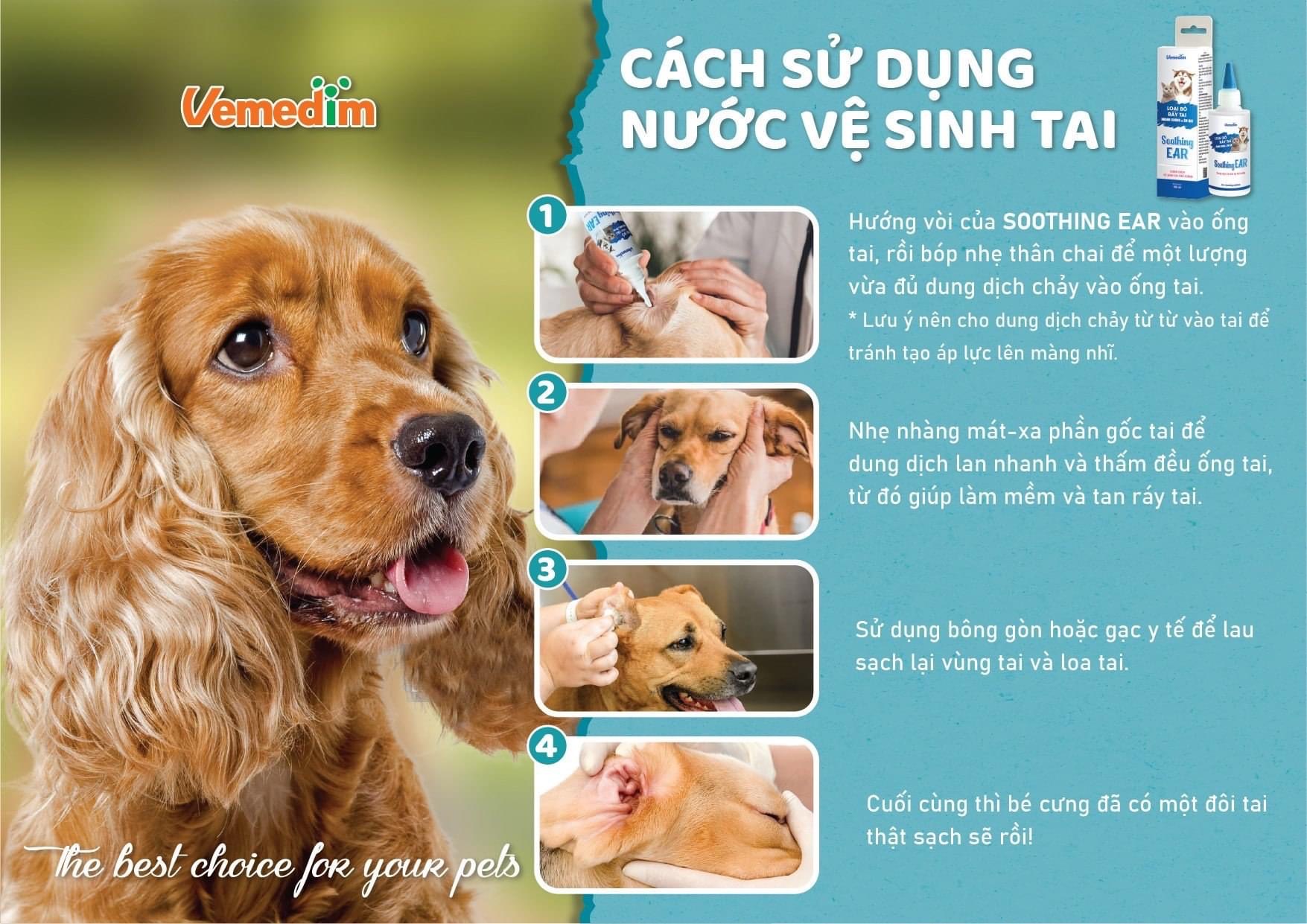 Soothing EAR - Dung dịch vệ sinh tai thú cưng, loại bỏ ráy tai chó mèo