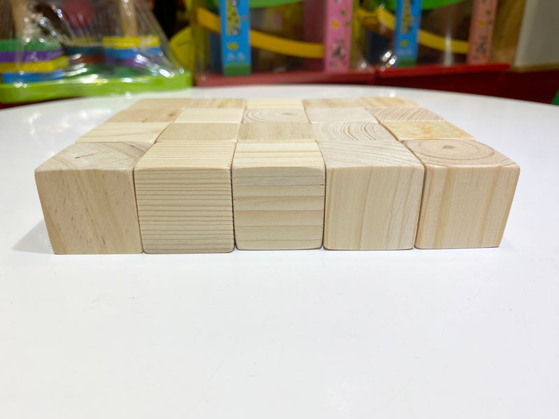 Bộ 20 Khối gỗ lập phương 3cm, khối vuông xếp chồng và làm đồ thủ công DIY, đồ chơi gỗ xây dựng, khối gỗ trơn không màu
