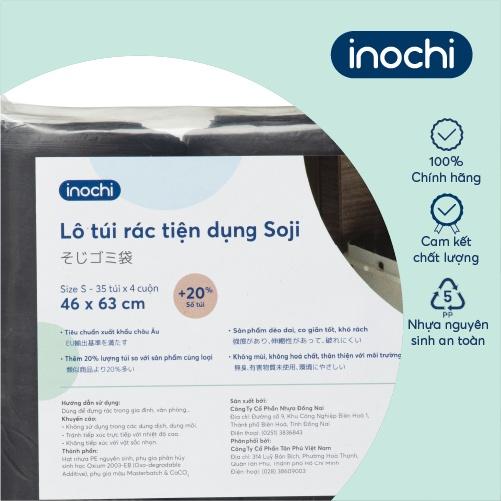 Lô túi rác tiện dụng Inochi - Soji 4 x 10L có quai cầm(gồm 4 cuộn)