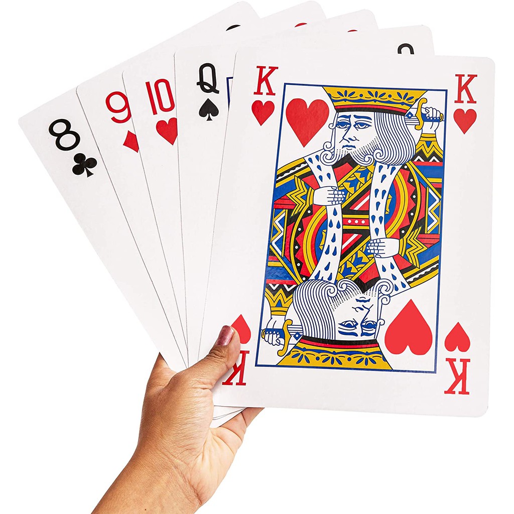 ĐỒ CHƠI NHÓM BỘ BÀI TÂY 52 LÁ KHỔNG LỒ (JUMBO PLAYING CARDS) BỘ BÀI TÂY GẤP 9 LẦN BÀI THƯỜNG