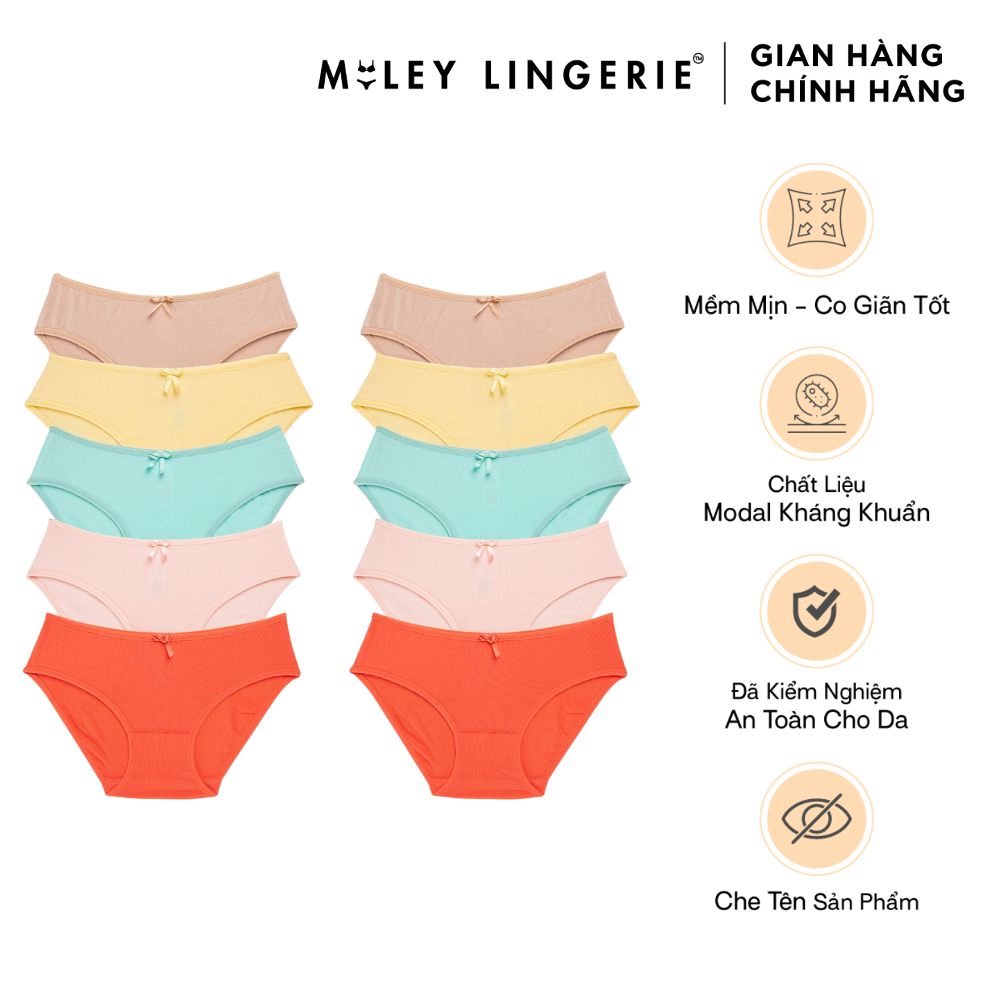 Bộ 10 Quần Lót Nữ Modal Miley Lingerie - Màu Sắc Ngẫu Nhiên