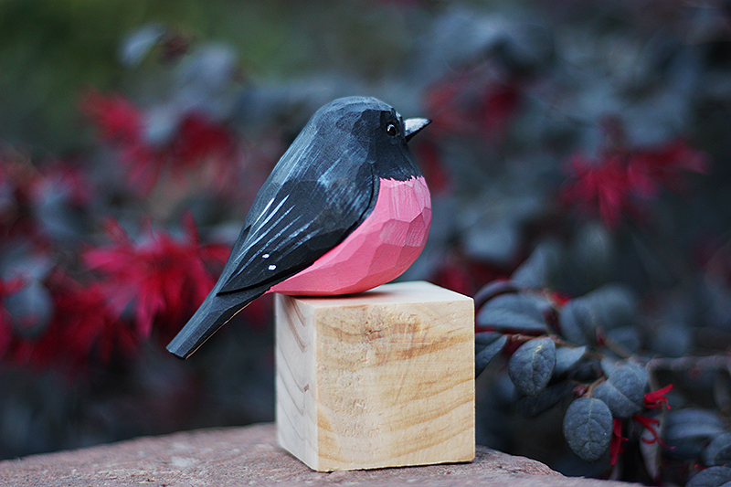 Tượng Chim Gỗ Pink Robin