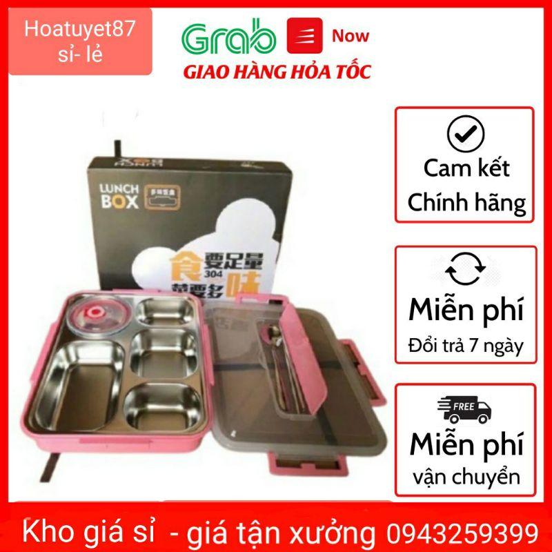 Hộp khay cơm phần giữ nhiệt 5 ngăn Inox
