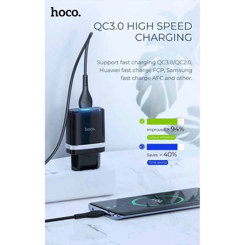 Củ sạc nhanh 18W QC3.0 Hoco C12Q - Hàng Chính Hãng