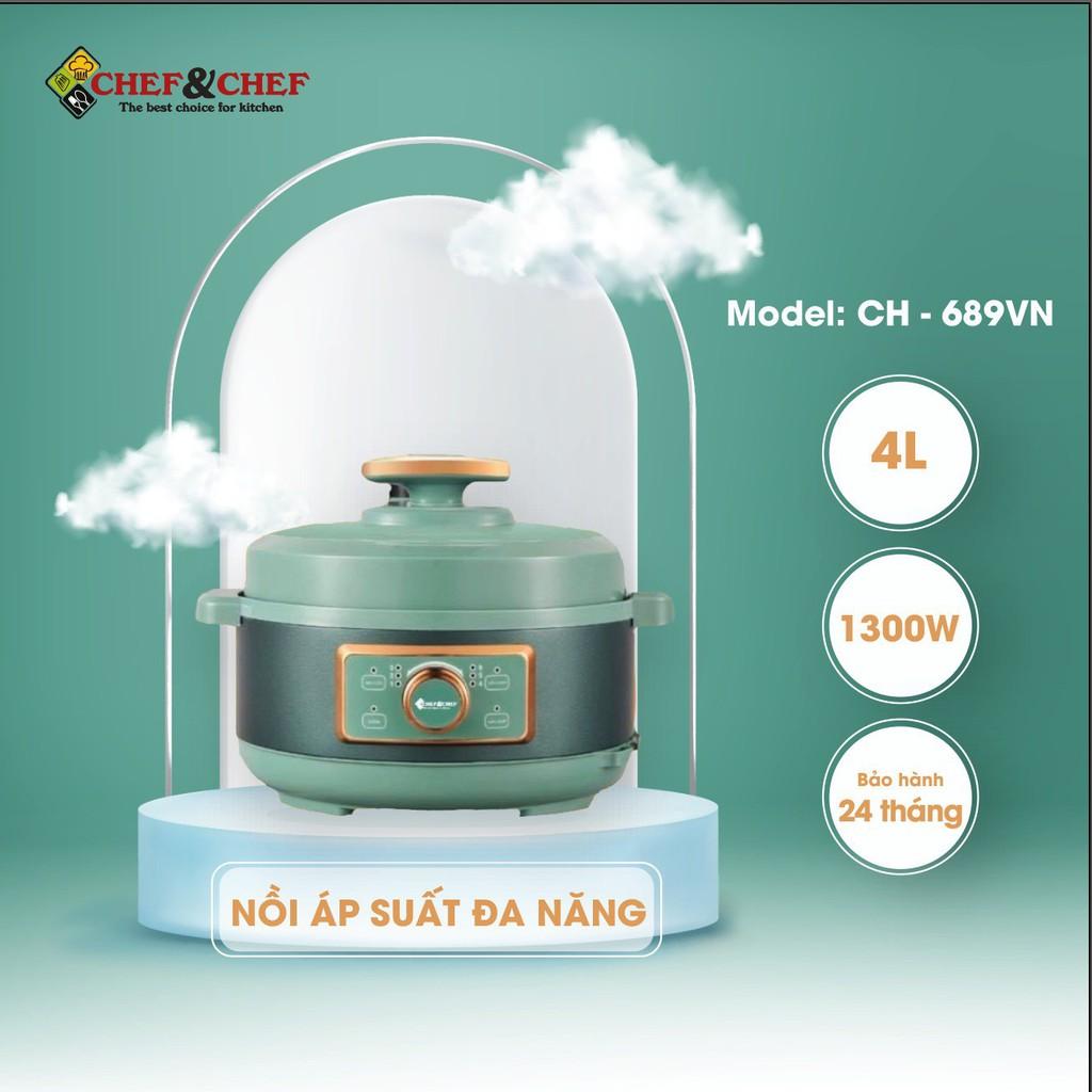 Nồi Áp Suất Đa Năng CHEF&amp;CHEF 689VN sở hữu 6 chức năng và có thể thay thế được các thiết bị khác trong gia đình - Hàng Chính Hãng