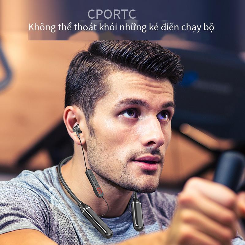 Kiểu tai nghe đeo cổ mới nhất, kiểu bùng nổ mới có thể cắm vào, màn hình kỹ thuật số, thể thao không dây, thời lượng pin chờ cực dài, tai nghe Bluetooth