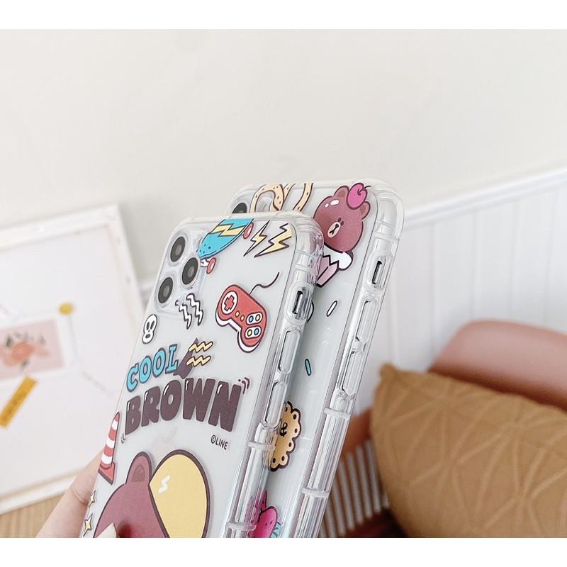 Ốp lưng Case dành cho Iphone Dẻo Hình Gấu Brown Trong Suốt Không Ngả Màu 7g/8g/7Plus/8Plus/X/Xs/Xsmax/Xr/11/11Pro/11Promax/12prm