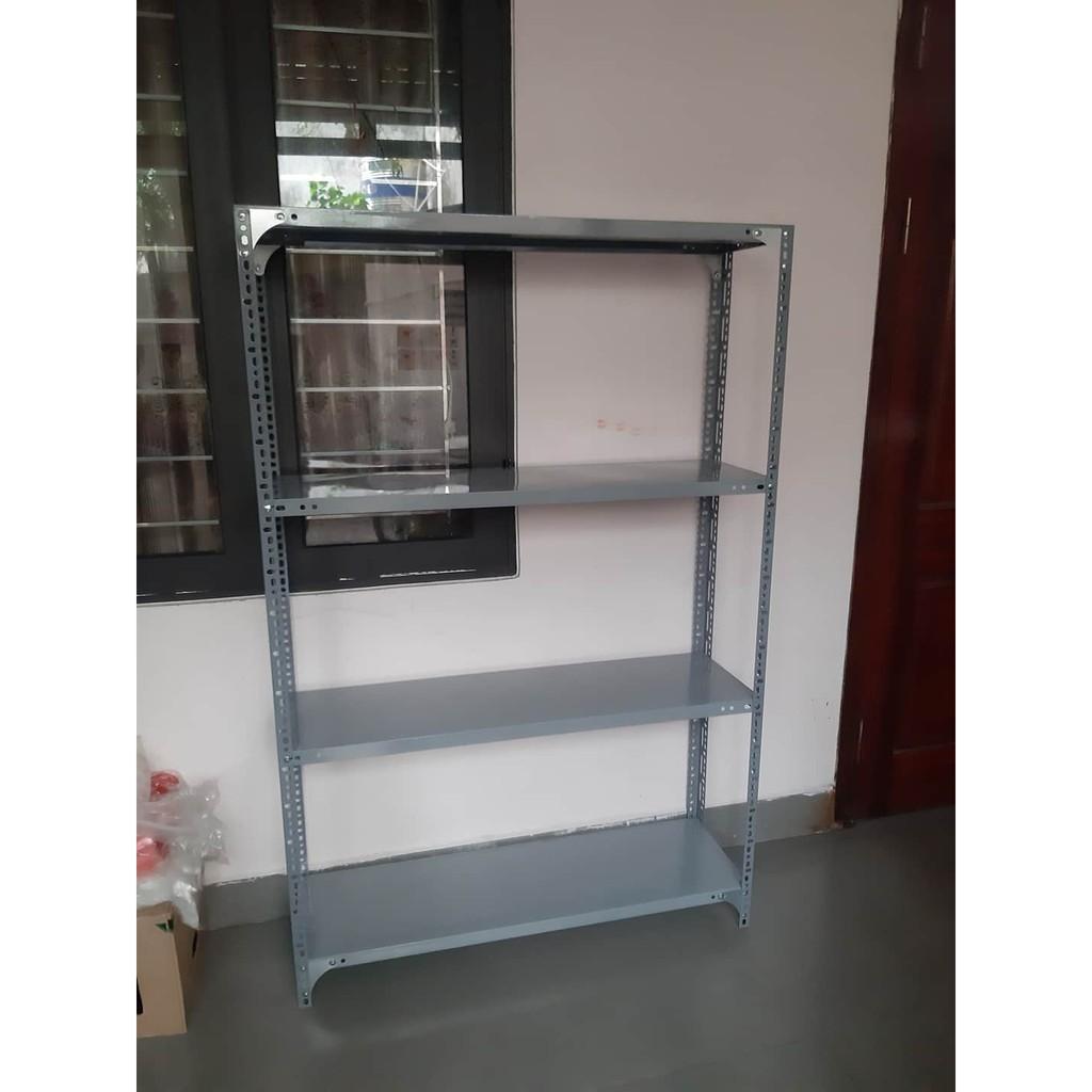 Kệ kho sắt v lỗ đựng đồ đa năng sơn tĩnh điện kích thước : Dài 100cm, Rộng 40cm, Cao 150cm gồm 4 tầng