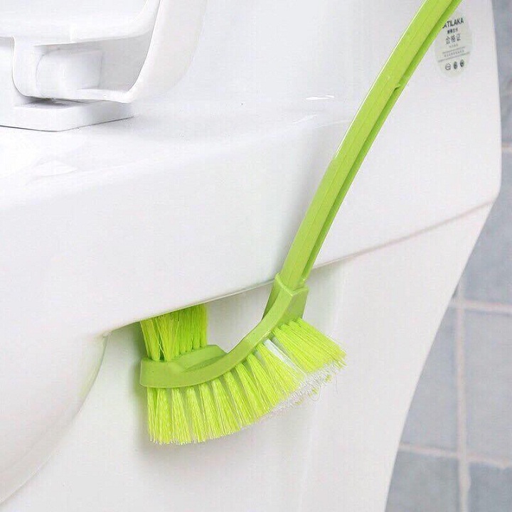 Cọ bồn cầu toilet 2 đầu cán dài lông chổi mềm bằng nhựa cao cấp