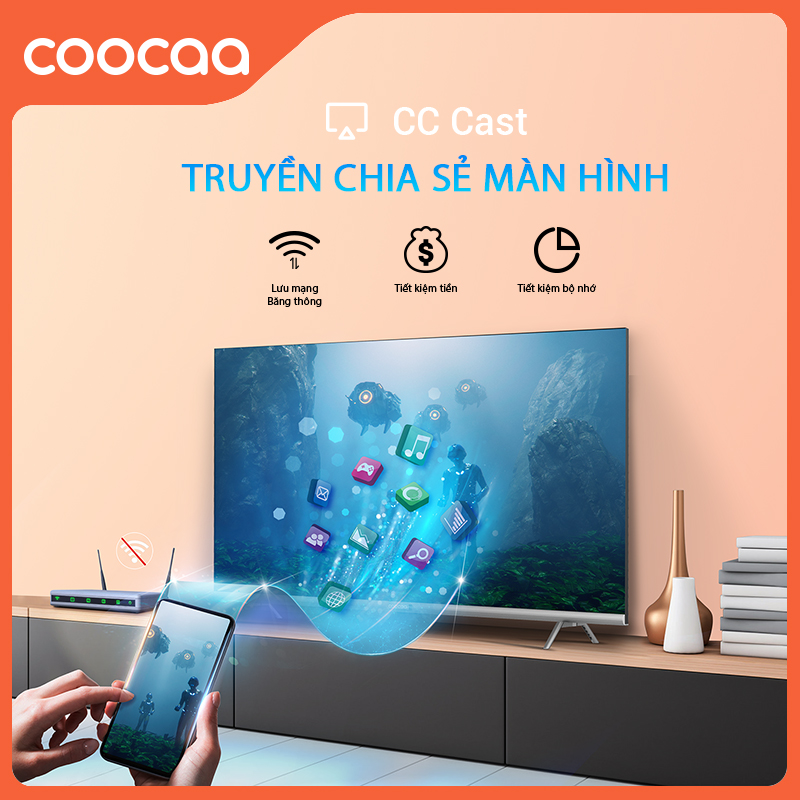 Tivi 55 inch Giá Rẻ Nhất SMART TV 4K COOCAA 55 inch viền mỏng - Youtube - Model 55S3U Pro Games mode, Dolby audio, Youtube , Bảo Hành 2 Năm - Hàng Chính Hãng