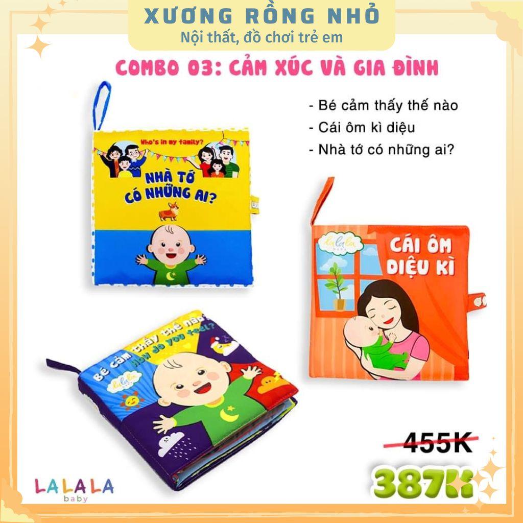 Trọn bộ 6 cuốn sách vải cho bé sơ sinh 0 - 4 tuổi Lalala Baby - sách vải an toàn cho bé tương tác - Xương Rồng Nhỏ