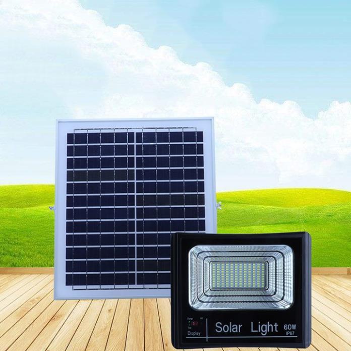 Đèn led năng lượng mặt trời Solar Light- đèn pha năng lượng mặt trời ngoài trời -  kèm điều khiển từ xa 60w/100w D11