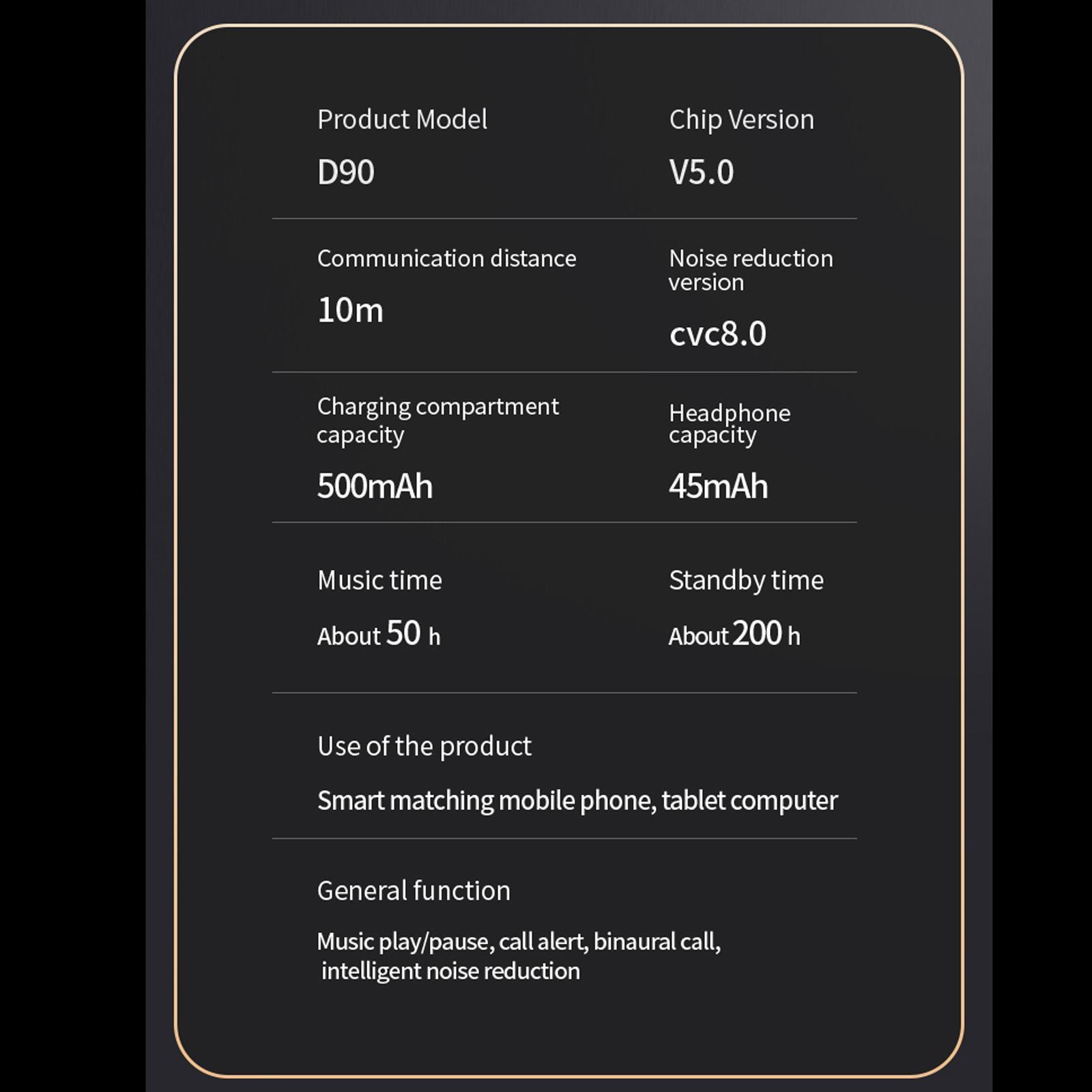 Portable earphones with 500mAh Charging Case for Sleeping Travel