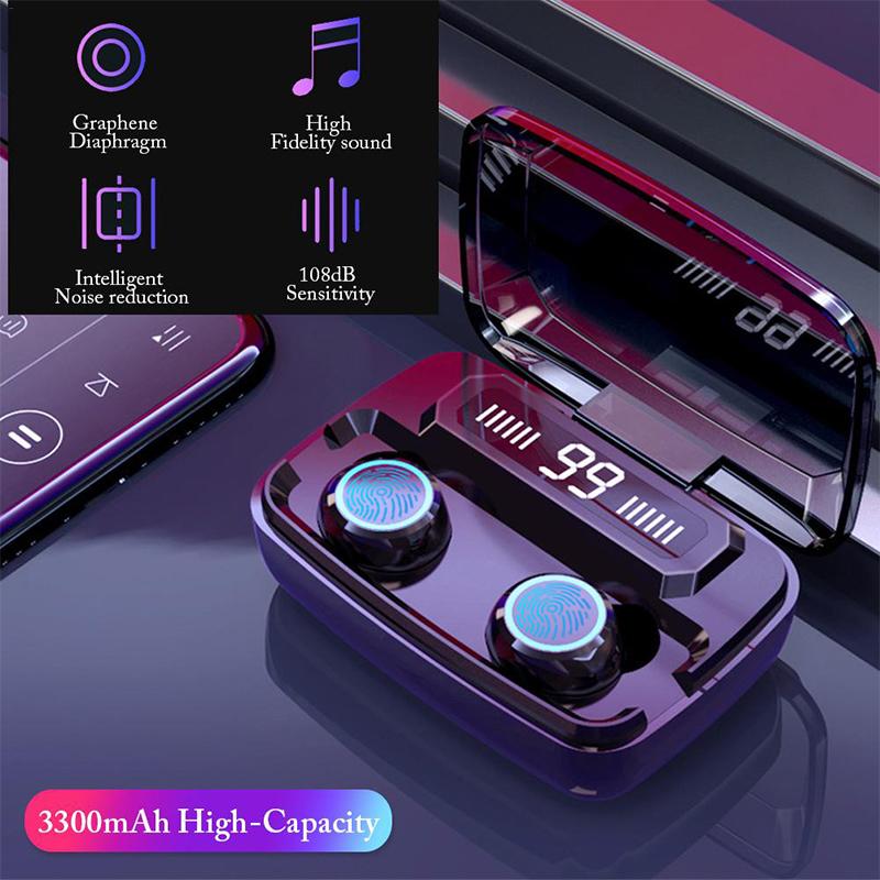 M11 TWS Bluetooth Tai Nghe 5.0 Thể Thao Chống Nước Tai Nghe Không Dây Nghe Nhạc Stereo Tai Nghe Dành Cho IOS Android Huawei Và Xiaomi