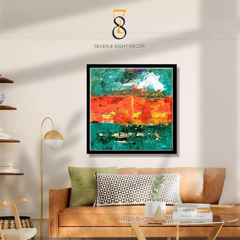 Tranh Canvas | Tranh Trừu Tượng Phong Cách Sơn Dầu 1FSOIL003 | Tranh Căng Khung Cao Cấp | Tặng Kèm Đinh Đa Năng
