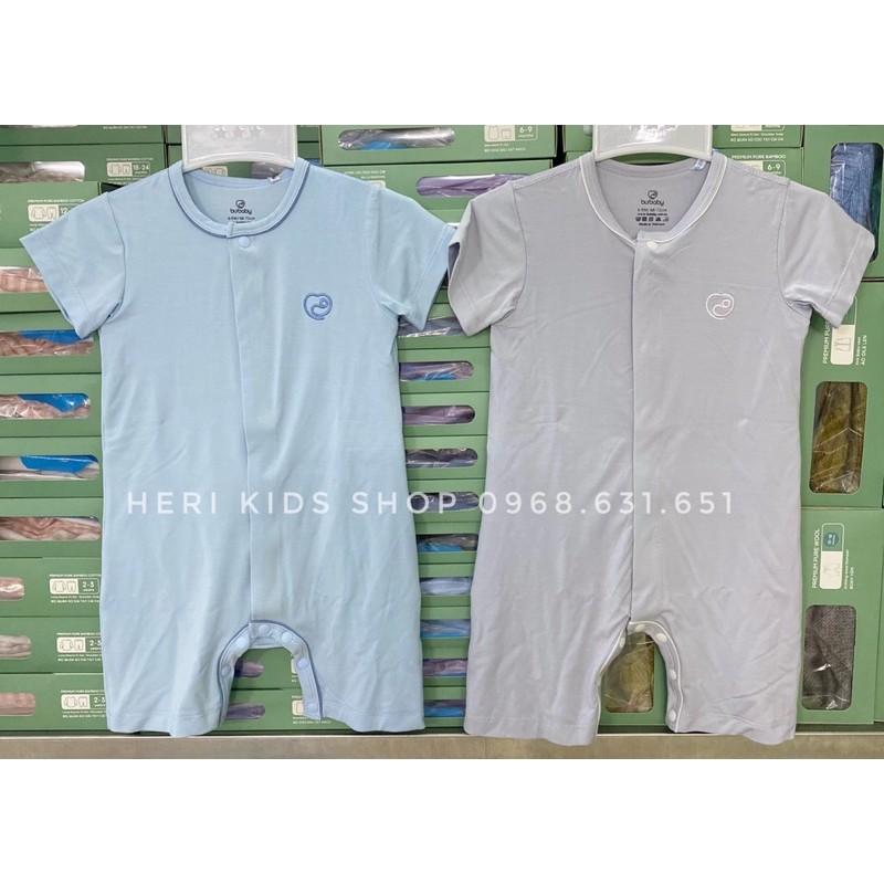 Bộ Body đùi  sợi tre Bu Baby Bambus   cho bé 0M - 18M - Cài lệch xanh đậm