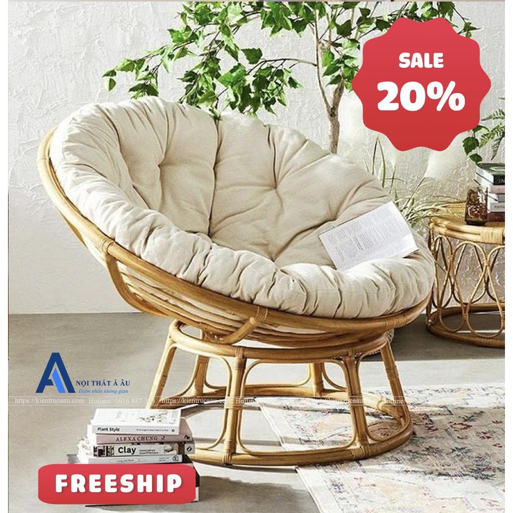 GHẾ MÂY PAPASAN KÈM VẢI BỐ CAO CẤP" CAM KẾT MÂY 100%", thư giãn đọc sách