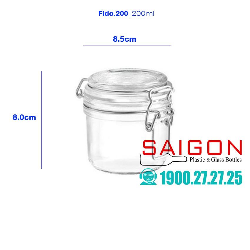 Hũ thủy tinh nắp cài Fido 130ml , 200ml | Nhập Khẩu Italia