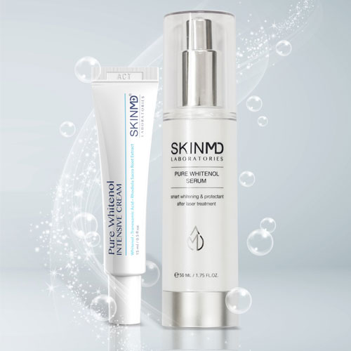 Combo Giảm Nám Và Phục Hồi Tái Tạo Da Ngăn Ngừa Lão Hóa SkinMD Pure Whitenol Hàn Quốc (Serum 50ml, Kem 15ml)