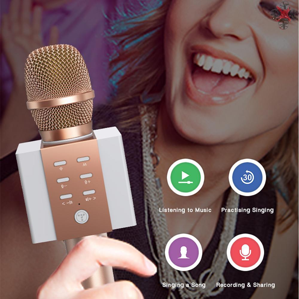 CTOY TOSING 008 Wireless Karaoke Microphone Bluetooth Speaker 2-in-1 Handheld Singing Recording Portable KTV Player for iOS Android Smartphones Tablet PC Grey