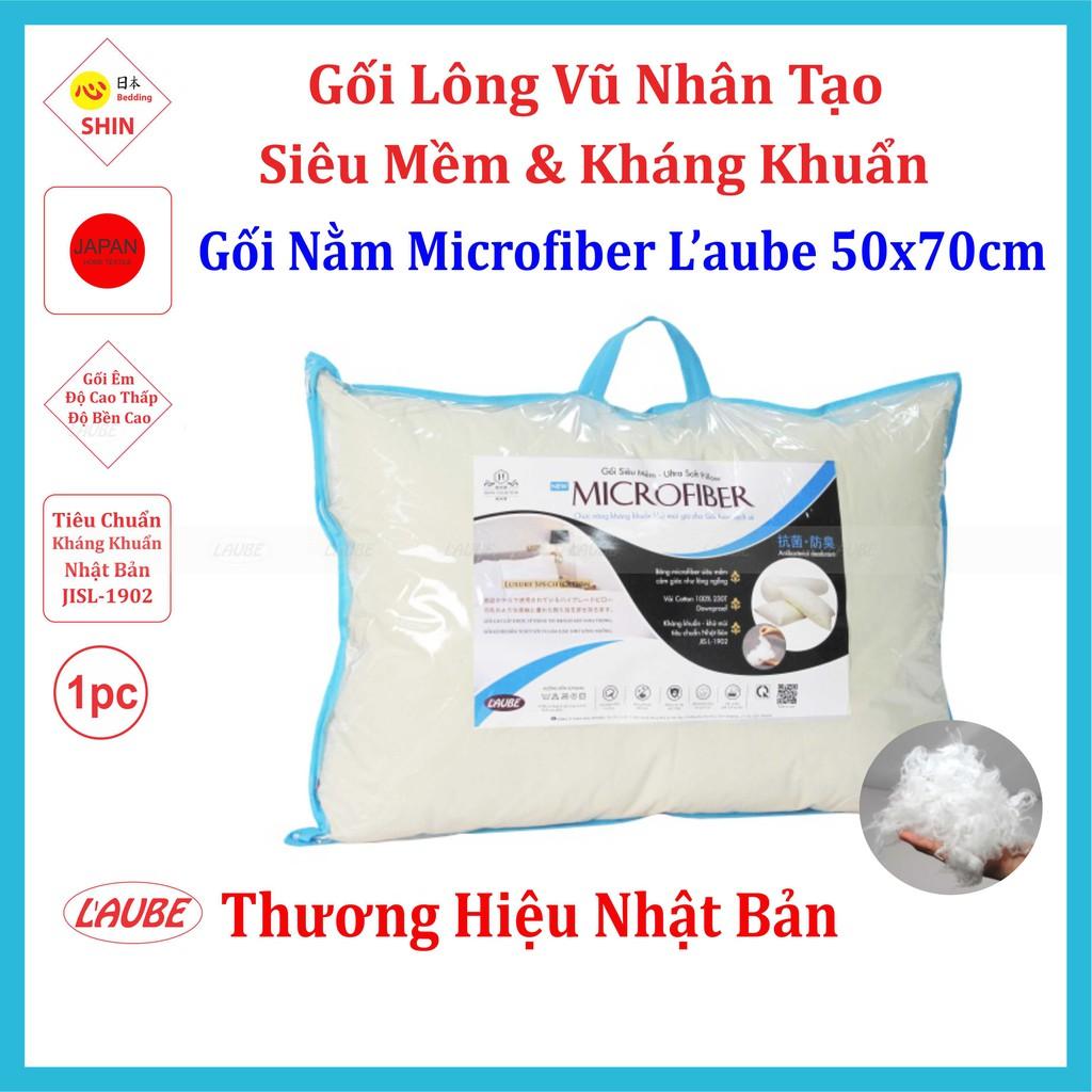 Ruột Gối nằm khách sạn lông vũ nhân tạo Mcirofiber Laube kháng khuẩn khử mùi 50x70cm