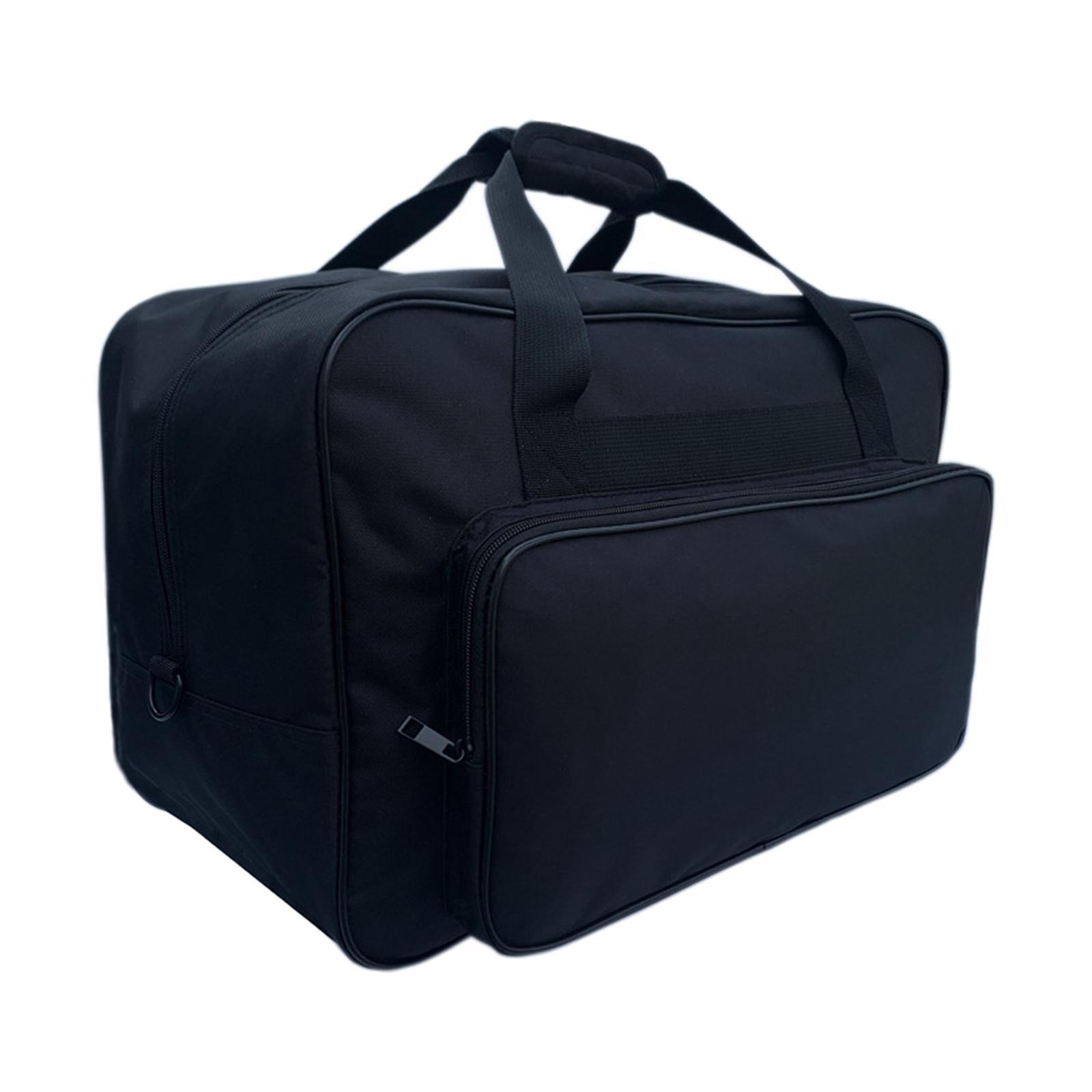 Black Sewing Machine Storage Bag Tote Shoulder Bag Portable Carrying Case Universal Oxford Cloth Travel Compatible with Most Sewing Machines