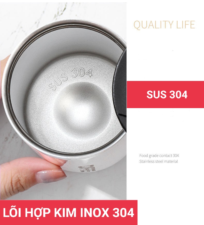 Bình giữ nhiệt cà phê 400ml lõi hợp kim inox phong cách Châu Âu