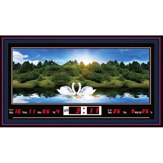 Tranh đồng hồ - Lịch vạn liên - Tranh đèn kích thước 50x90cm