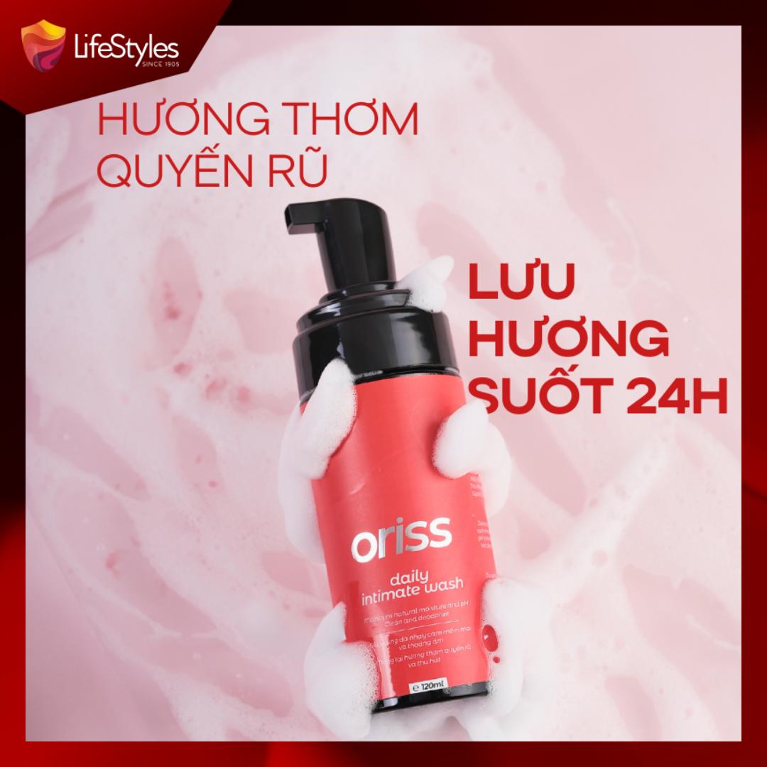 Dung dịch vệ sinh phụ nữ dạng bọt Oriss Daily Intimate Wash hỗ trợ làm sạch dịu nhẹ hương nước hoa 120ml