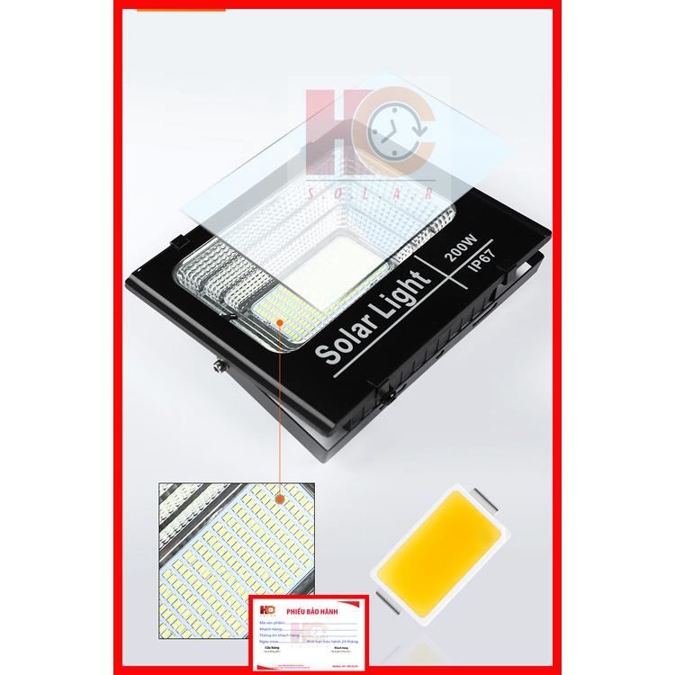 Đèn pha năng lượng mặt trời 200W – Vỏ nhôm, Đèn Led NLMT, Tấm pin NLMT rời, Ánh sáng trắng