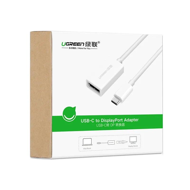 Ugreen UG40372MM130TK 15CM màu Trắng Bộ chuyển đổi TYPE C sang DISPLAYPORT vỏ bọc nhựa ABS - HÀNG CHÍNH HÃNG