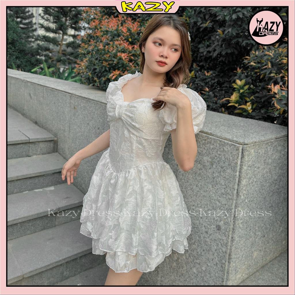Váy xòe 2 tầng đính nơ phong cách tiểu thư sang chảnh KAZY DRESS V045