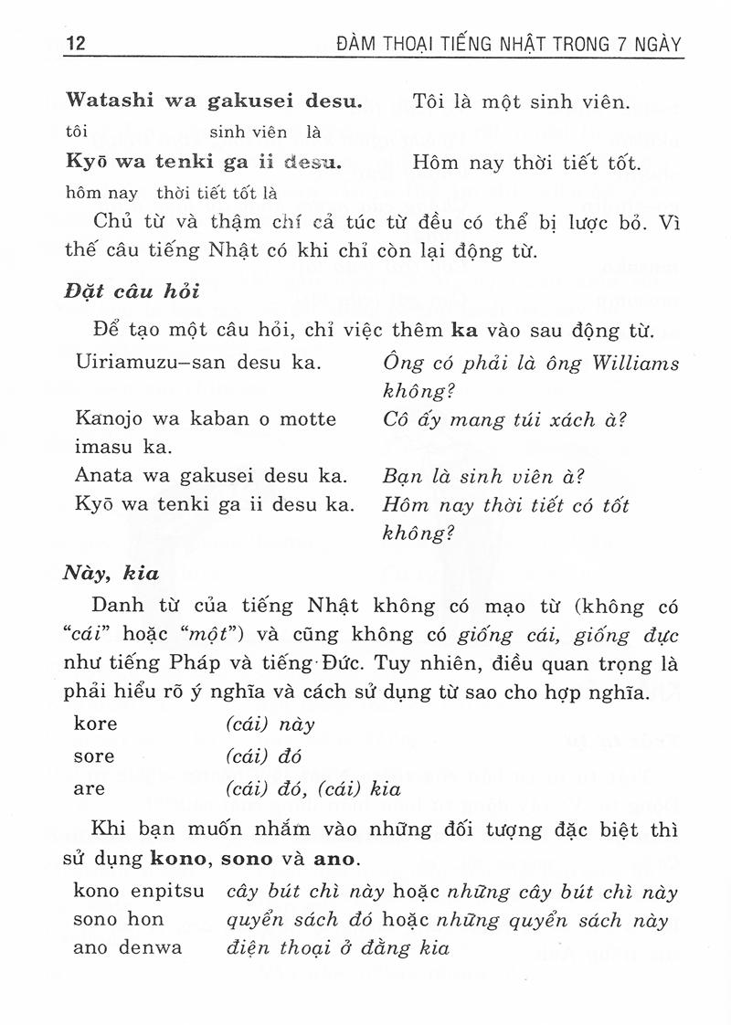 Đàm Thoại Tiếng Nhật Trong 7 Ngày - Dễ Dàng Và Nhanh Chóng (Kèm CD)