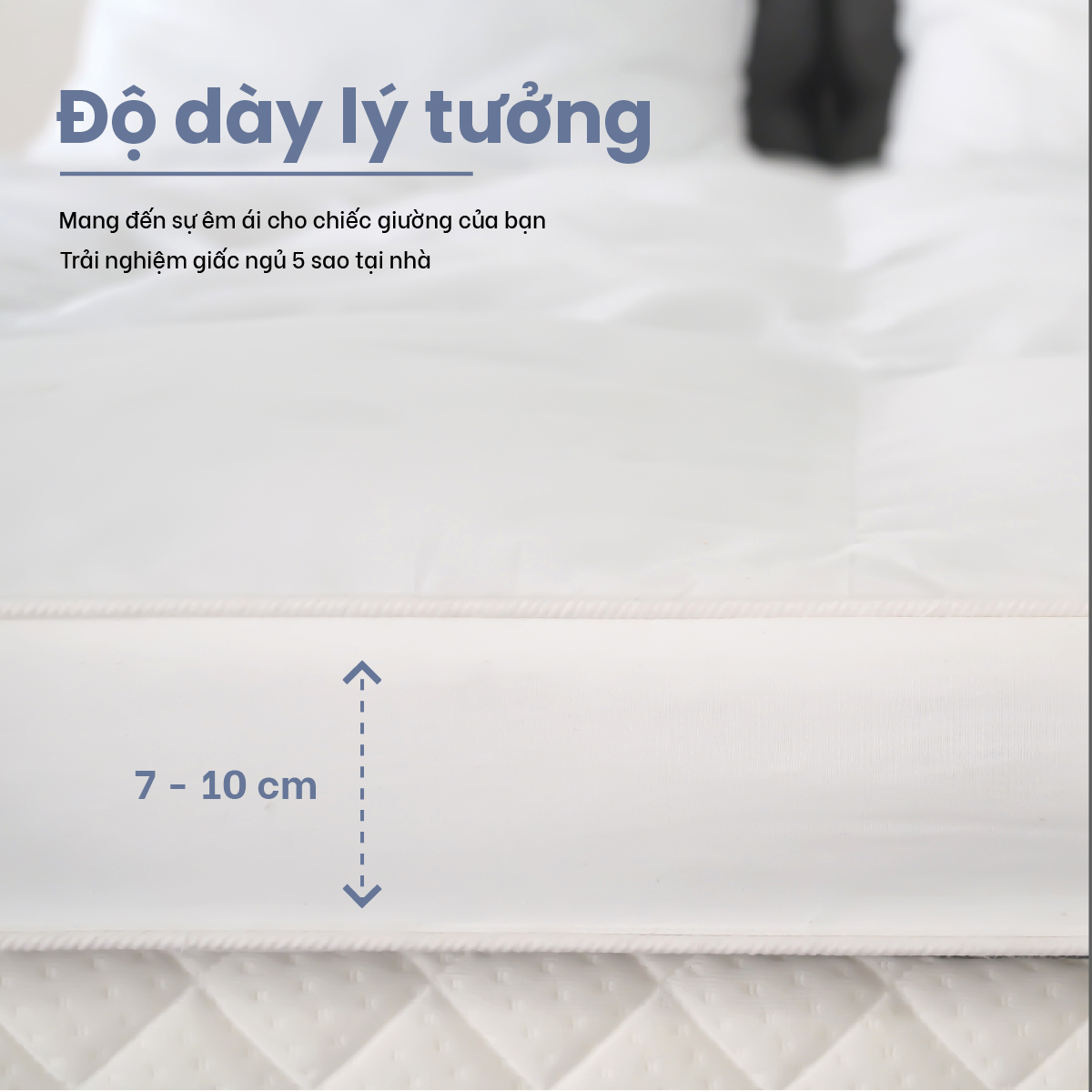 Topper khách sạn 5 sao – Nệm Topper bông Microfiber cao cấp – Tấm làm mềm nệm  - Topper lông vũ nhân tạo