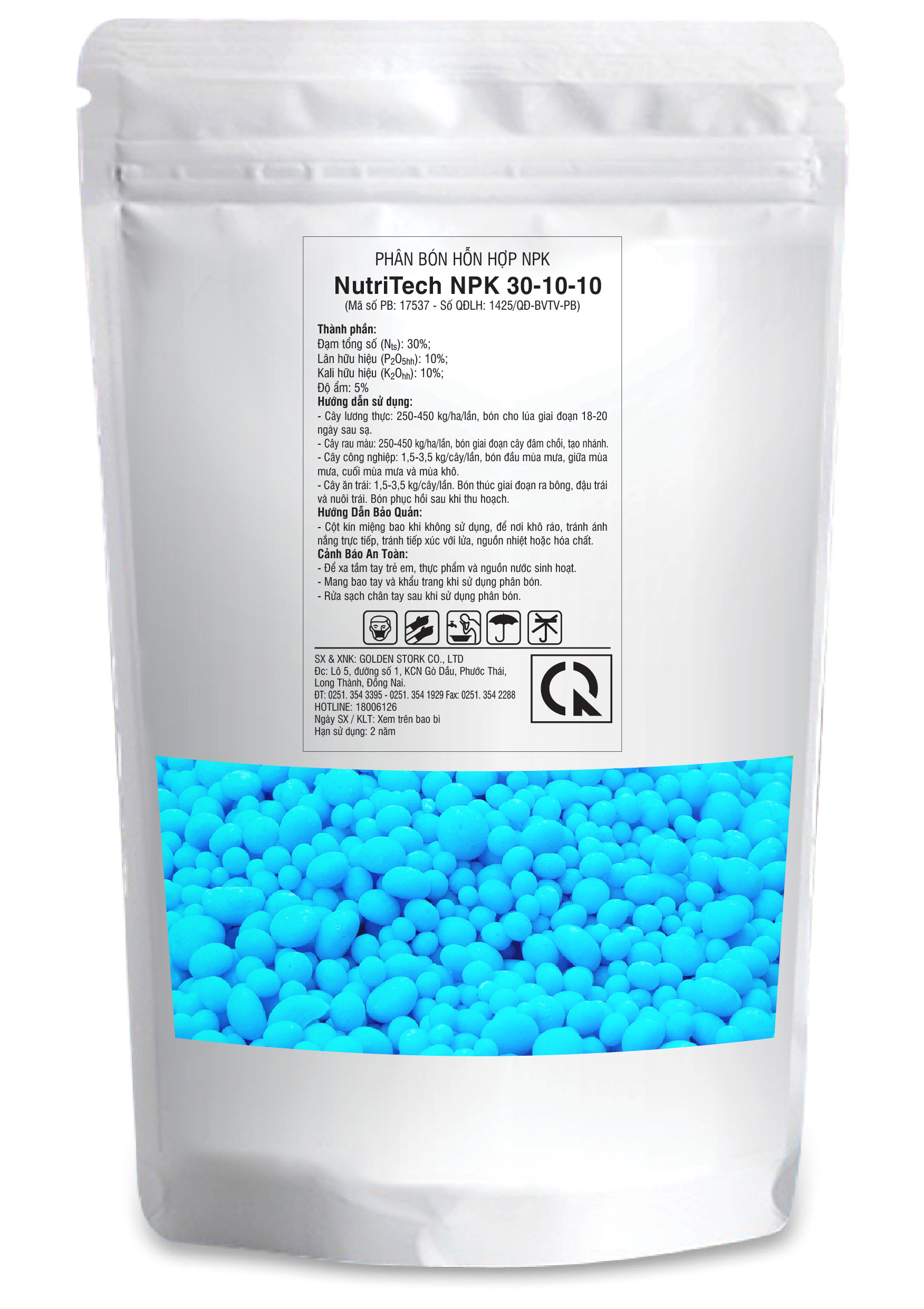 Phân Bón Hỗn Hợp NutriTech NPK 30-10-10+TE 1 Kg