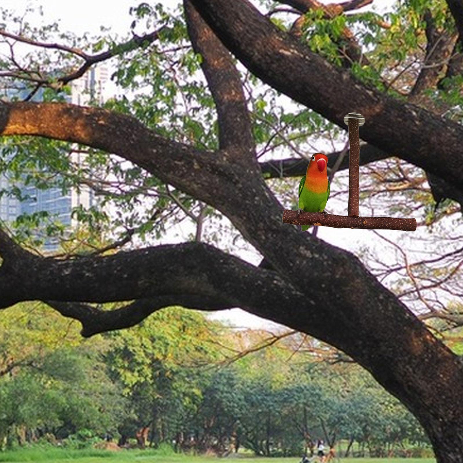 Parrot Perch Bird Stand Pole Wood Parrot Perch Stand Bird Cage Perch for Parakeet Finches Cockatiel