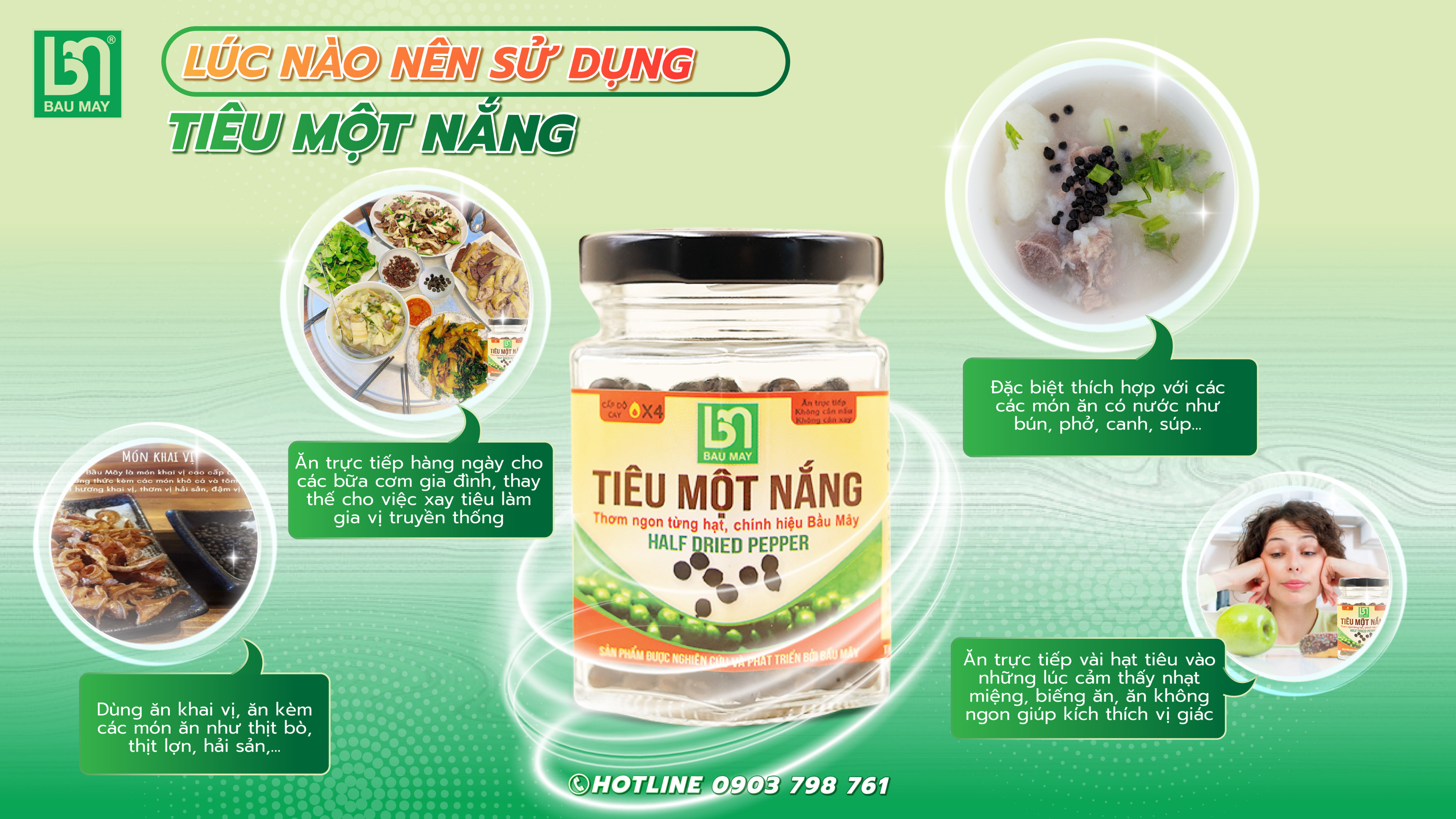 Tiêu một nắng Organic Bầu Mây 50g - Giúp kích thích vị giác, giúp ăn ngon miệng hơn, cải thiện chức năng của hệ tiêu hoá