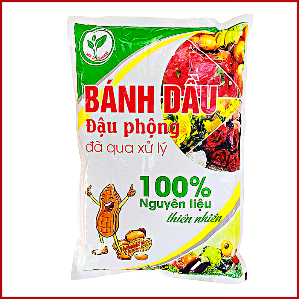 Phân Bón Hữu Cơ Bánh Dầu Đậu Phộng HAK Đã Xử Lý 100% Từ Thiên Nhiên 1KG Trồng Rau, Cây Cảnh