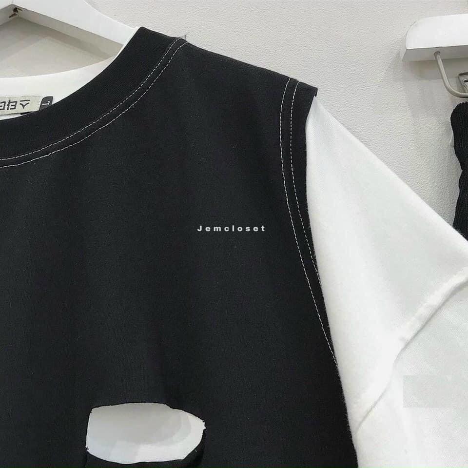Áo gile đen unisex style Hàn Quốc (kèm áo trong