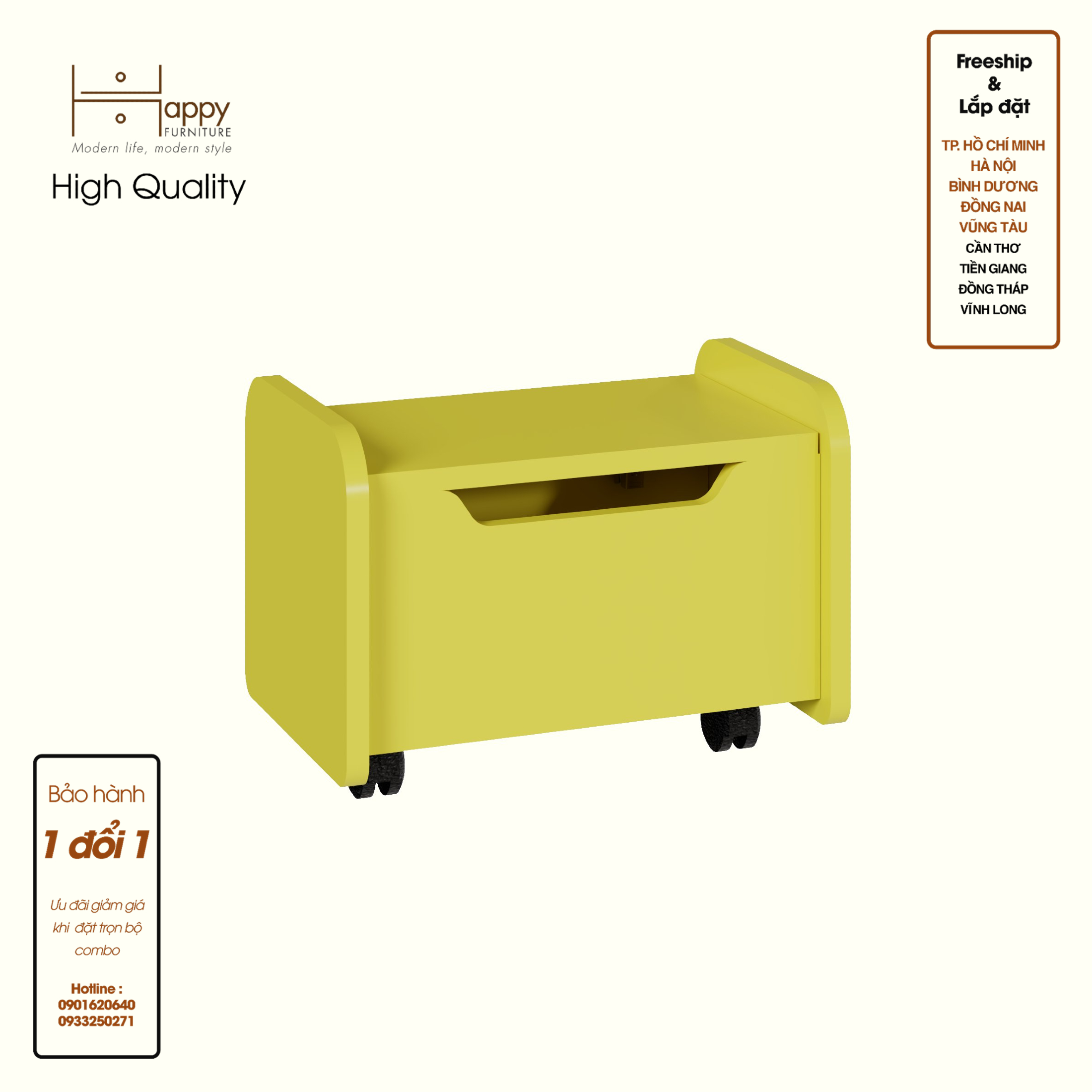 [Happy Home Furniture] KID, Thùng lưu trữ có bánh xe cho trẻ em, 40cm x 30cm x 30cm ( DxRxC), TLT_004