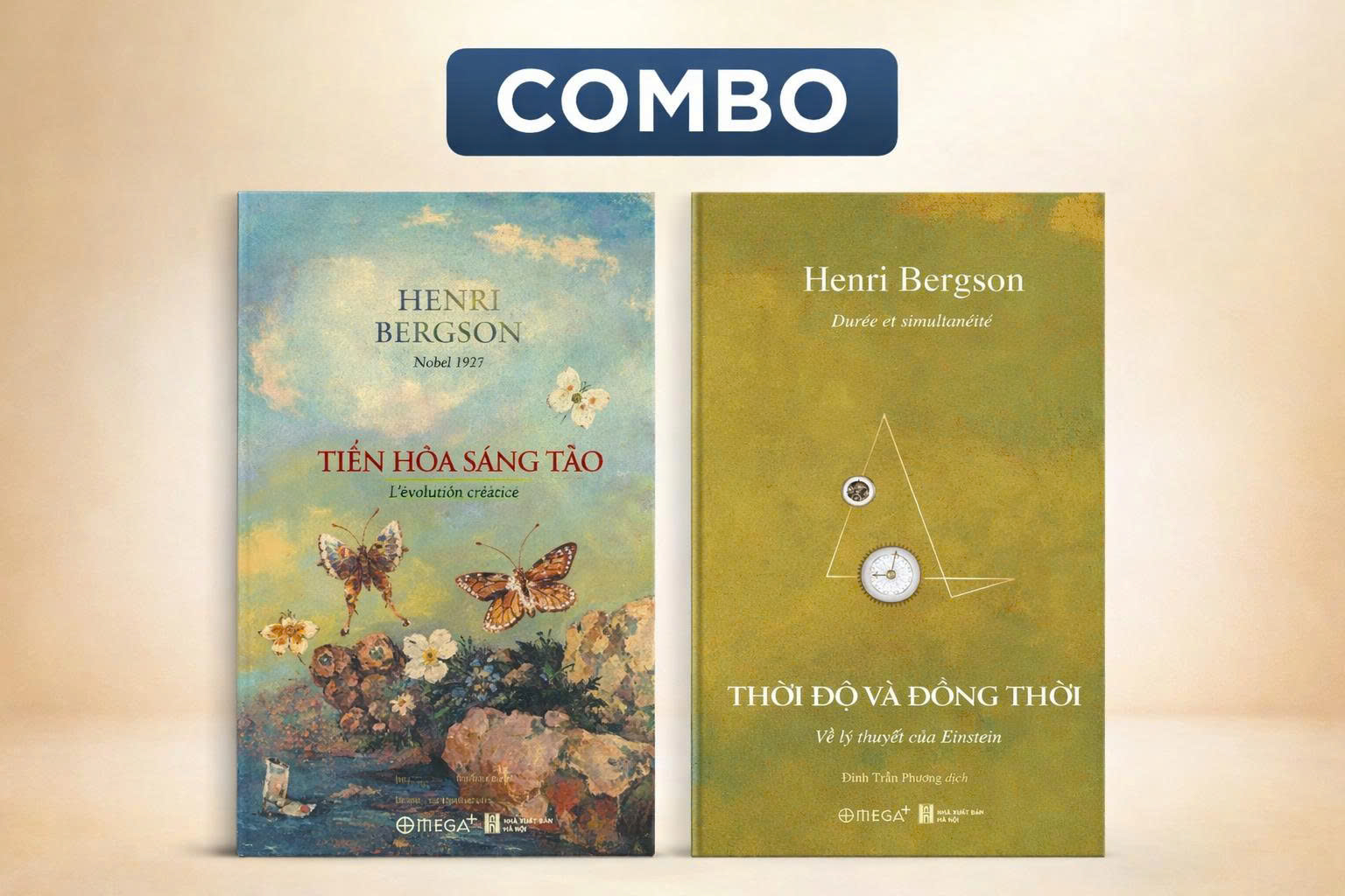 (Combo 2 cuốn Henri Bergson ) TIẾN HÓA SÁNG TẠO; THỜI ĐỘ VÀ ĐỒNG THỜI - Henri Bergson - Nguyễn Anh Cường, Đinh Trần Phương dịch - Omega Plus