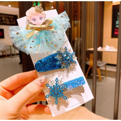 Set kẹp tóc hình Elsa cực dễ thương, Kẹp tóc cho bé Phong cách Hàn Quốc