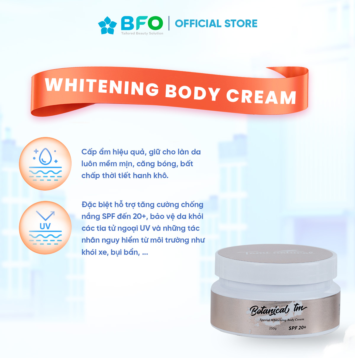 Kem Dưỡng Trắng Body Tami Natural Bật Tone Không Bết Rít 250gr